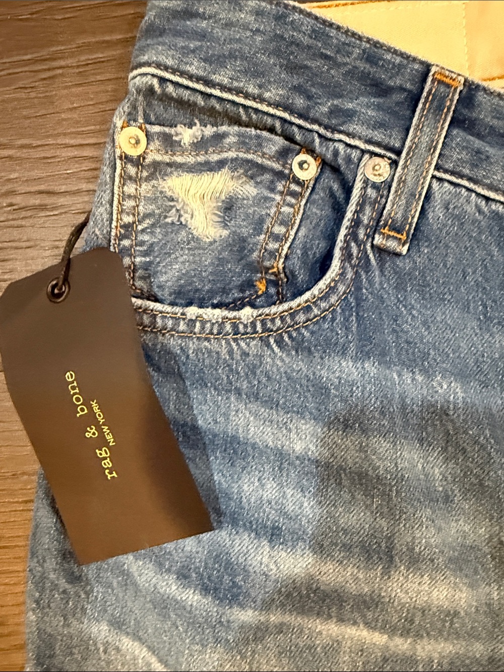 rag & bone light blue distressed denim jeans - Picture 2 of 10